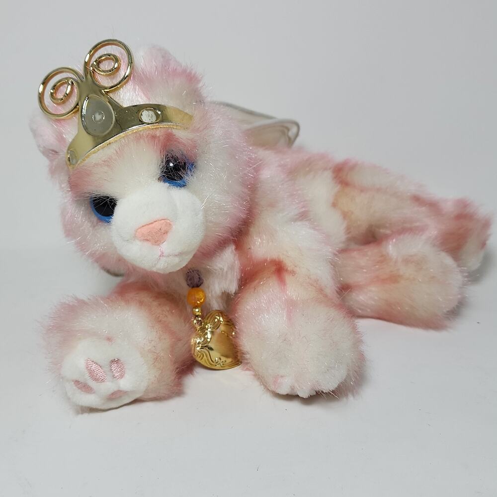 Aurora Catapillers Amoura Cat Pink Plush Sparkle Crown Wings Jewelry Vtg Y2K Toy